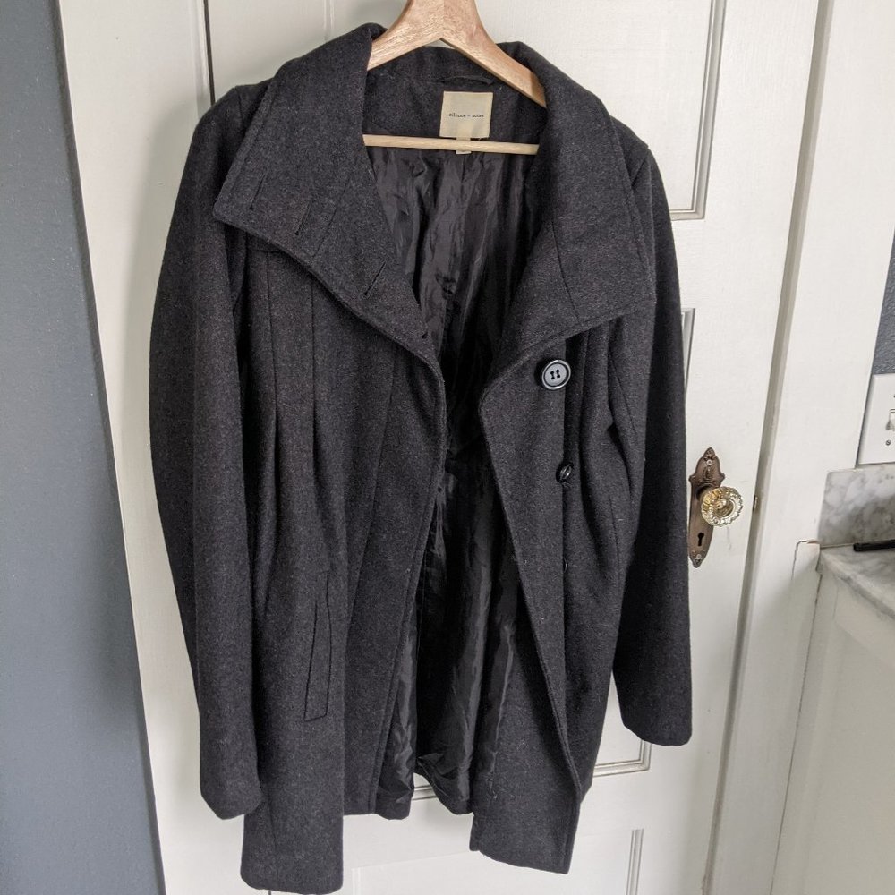 Silence + Noise Large Charcoal Peacoat
